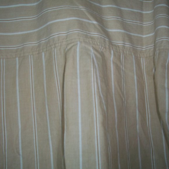 Everlane Organic Tan (BeigeCropped Button Down Stripe Long Sleeve Shirt Size M - Picture 6 of 7